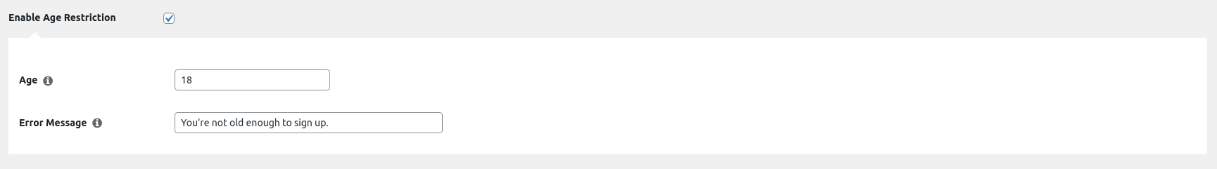 Age Restrictions in MemberPress