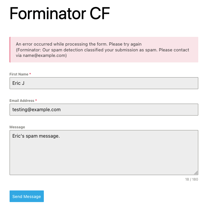 OOPSpam detected spam on Forminator