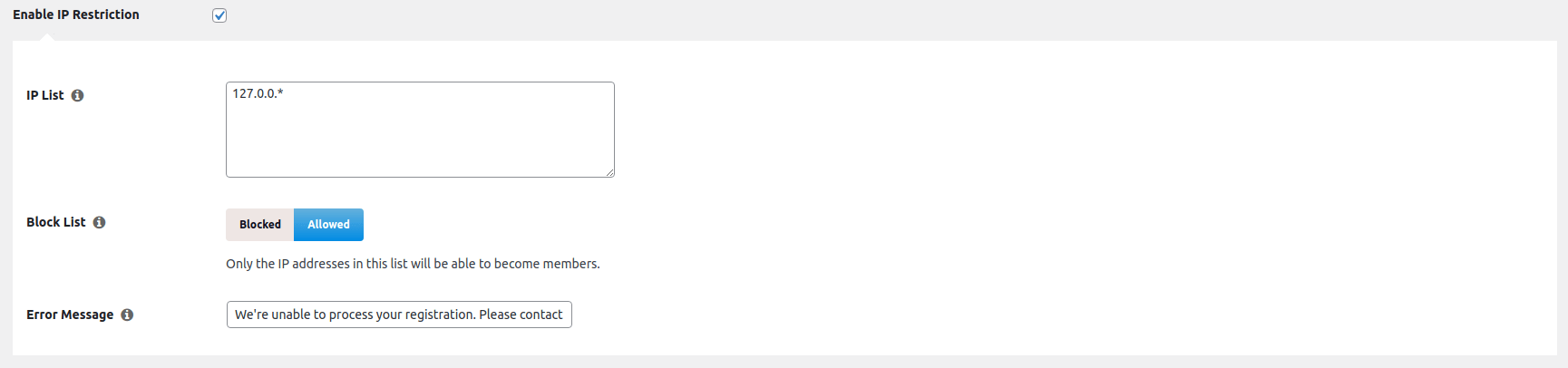 IP Restrictions in MemberPress