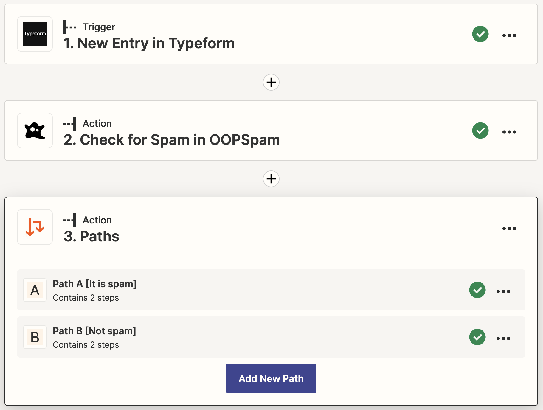 Spam protection for Typeform in Zapier