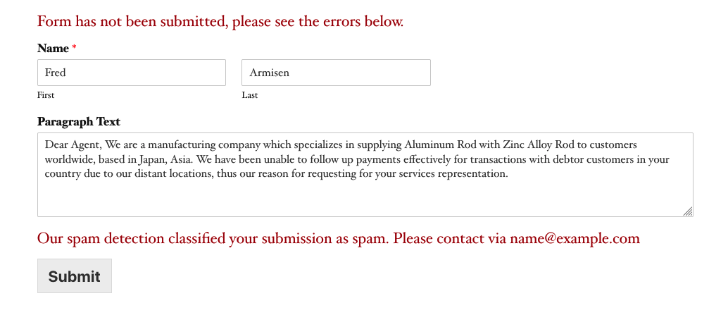 OOPSpam detected spam on WPForms