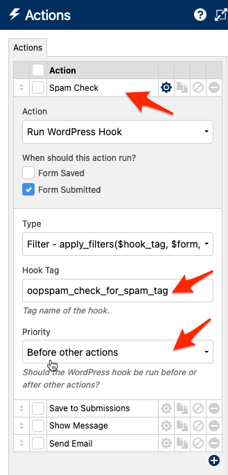 WS Form OOPSpam set up