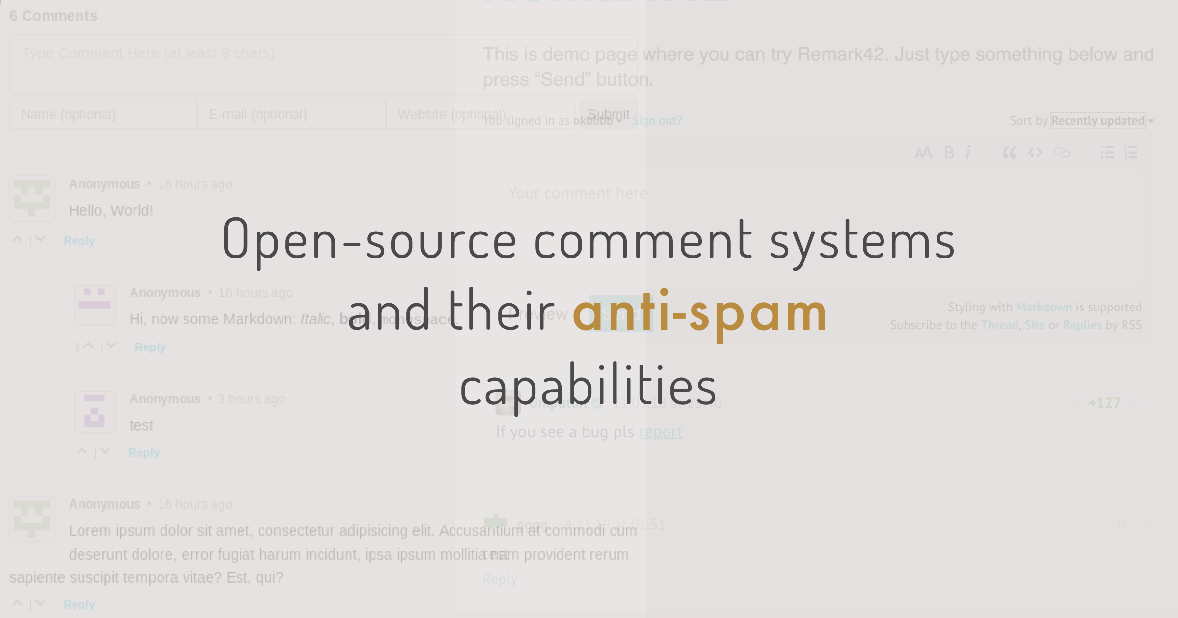 Open-source comment systems and their anti-spam capabilities