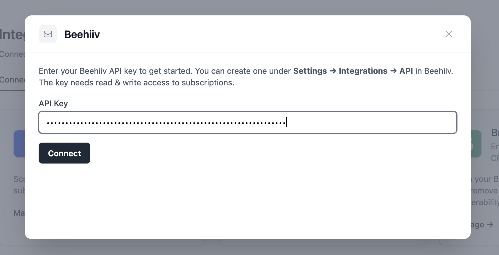 Create a key Create a key