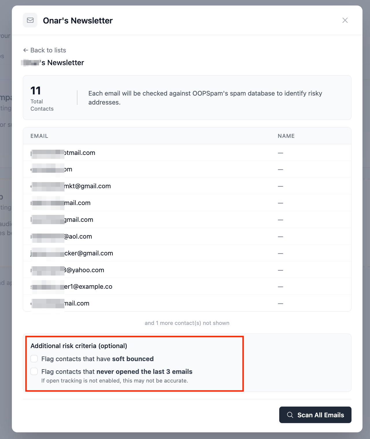 Step 4: Preview Contacts and Fine-Tune What Counts as Risky Step 4: Preview Contacts and Fine-Tune What Counts as Risky