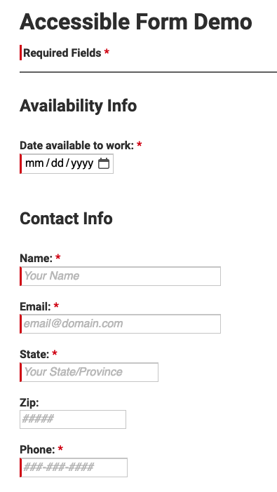 Accessible Form