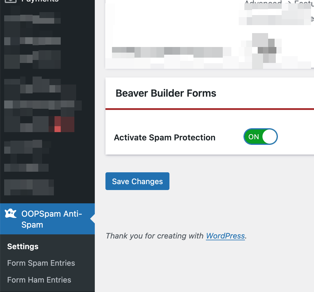 Beaver Builder Contact Form Enable protection