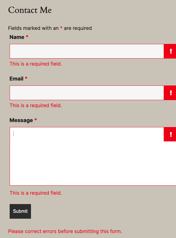 Ninja Forms example