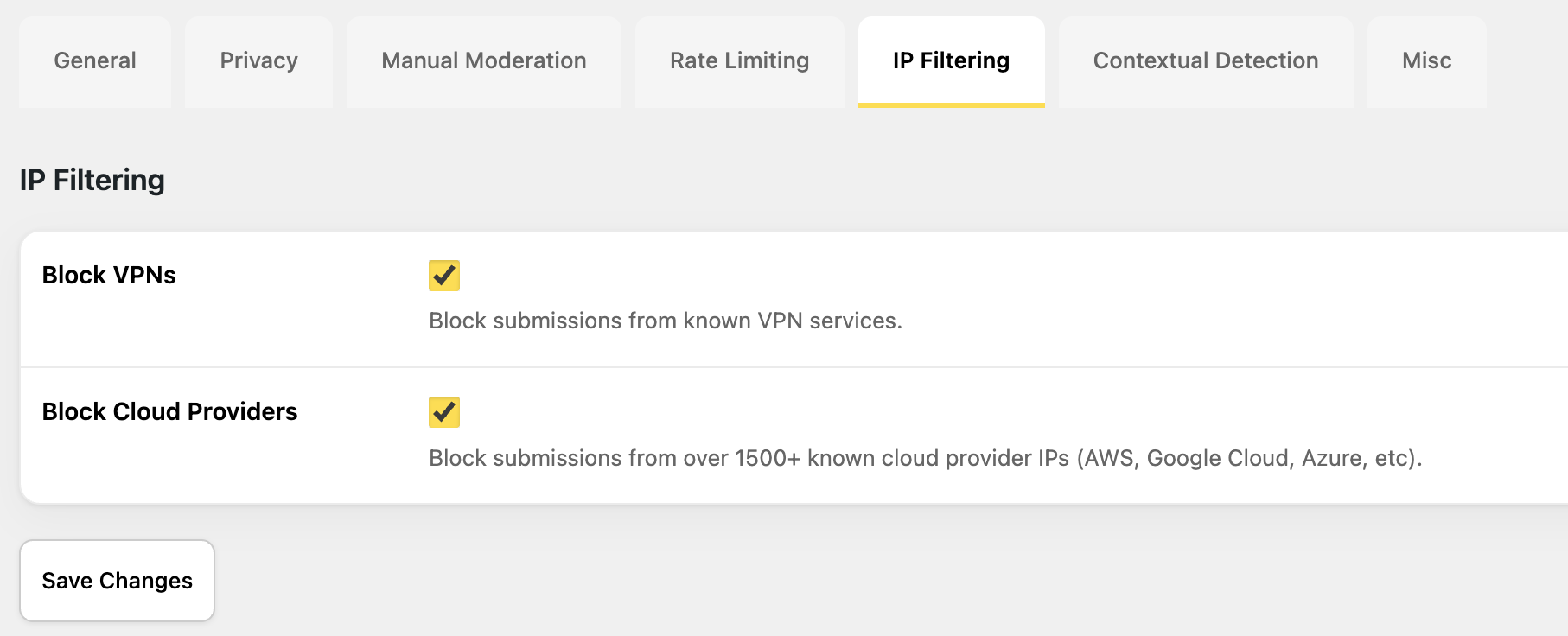 block VPN and data center IPs