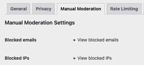 Blocked Emails/IPs