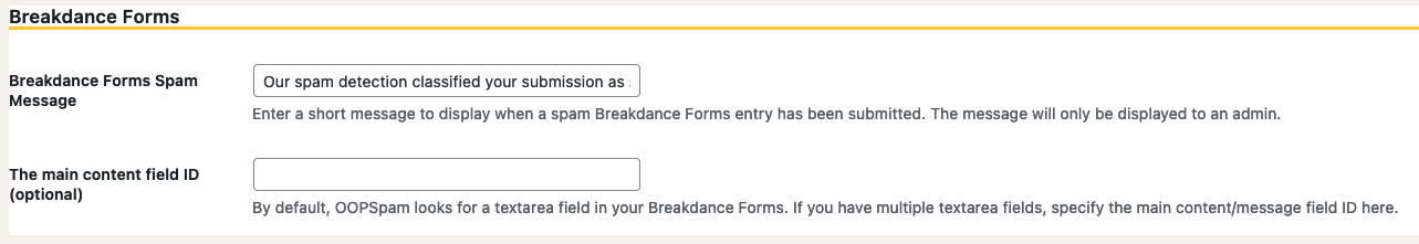 OOPSpam Anti-Spam WordPress Plugin Settings