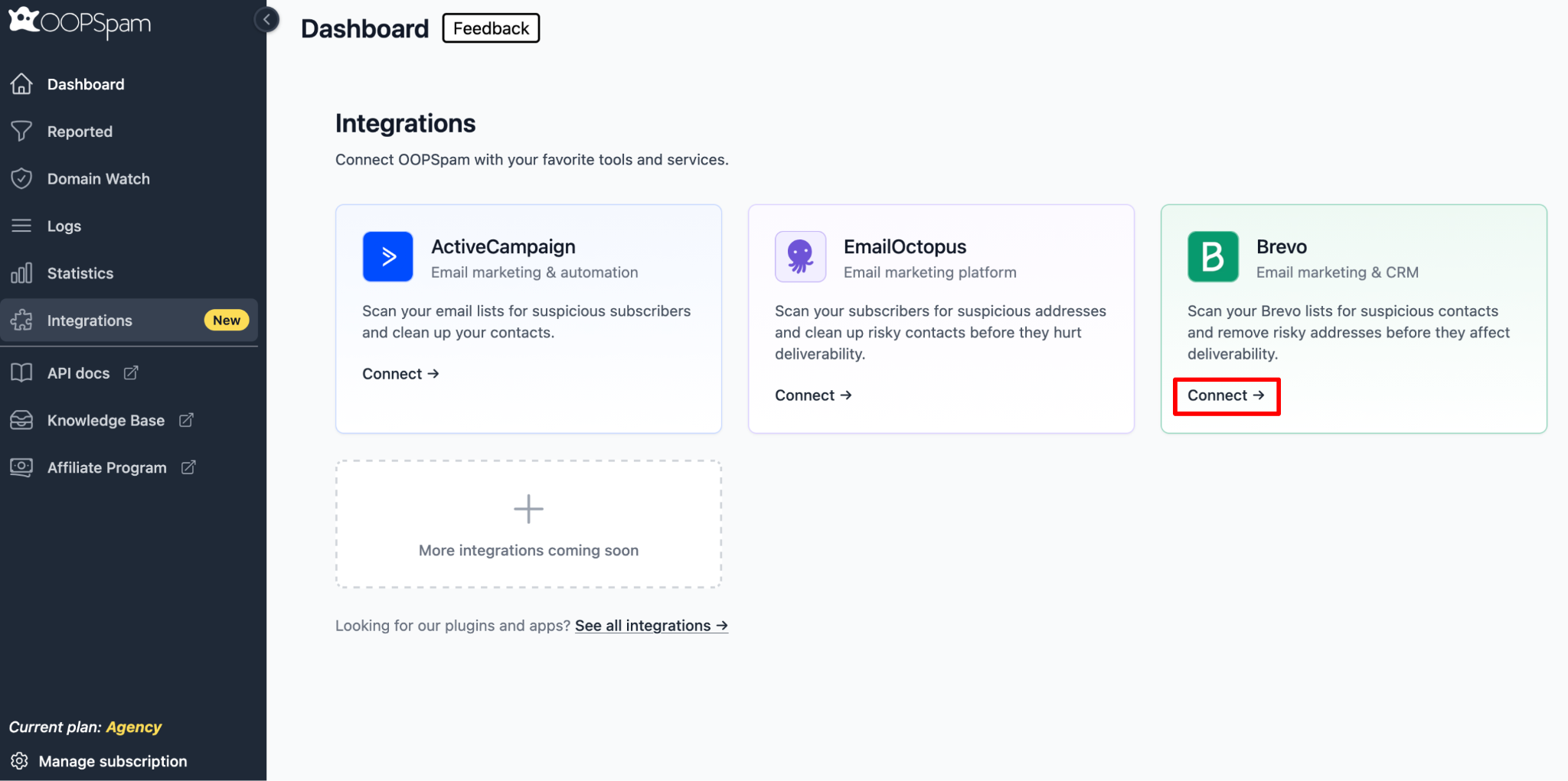 Step 1: Find the Brevo Integration