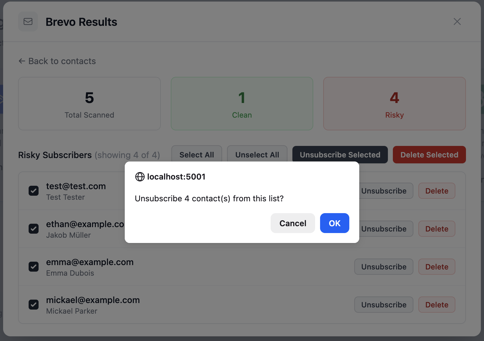 Step 5.2: Review and Act on Risky Contacts
