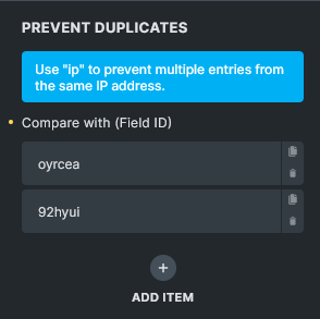 Prevent duplicates