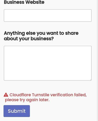 Cloudflare Turnstile verification failed, please try again later.