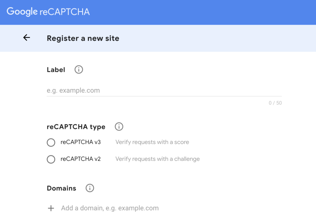 Google reCAPTCHA Admin Console