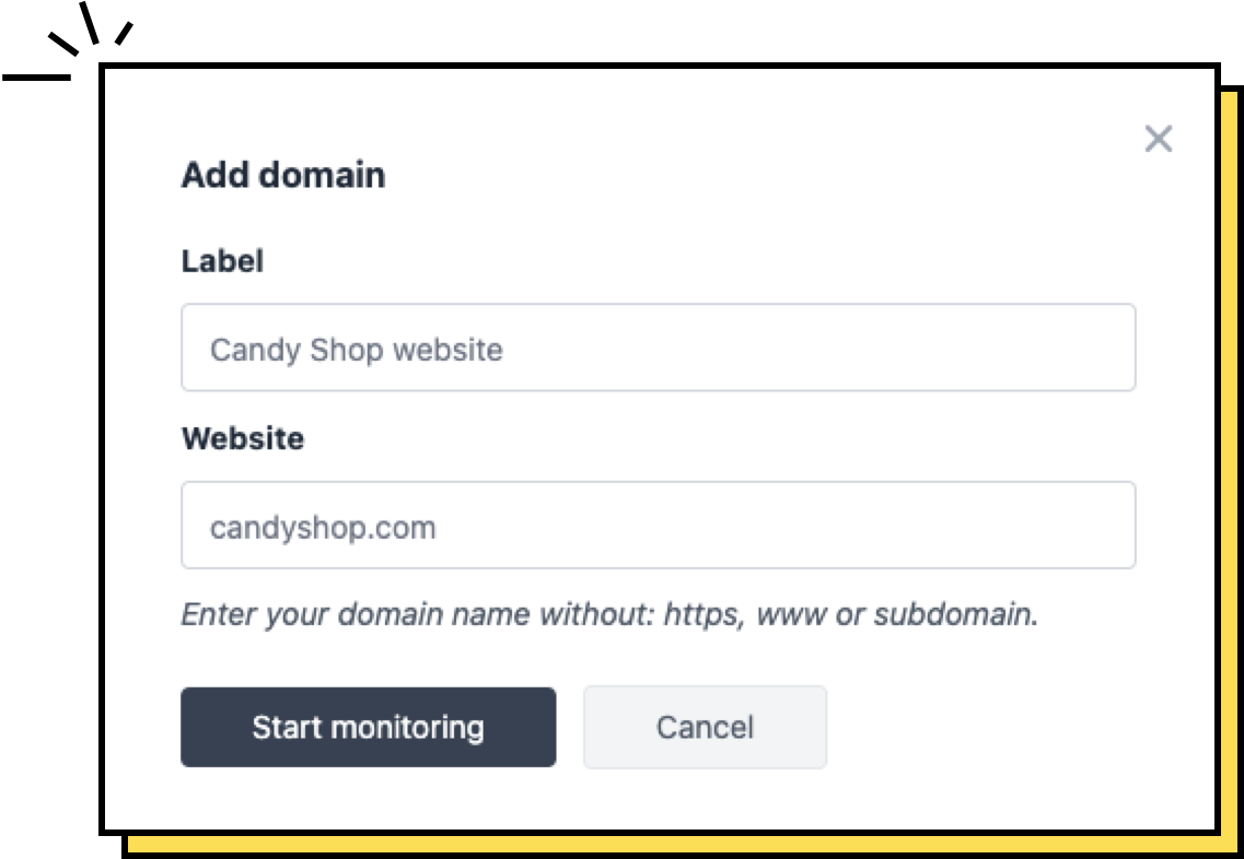 Click Add domain.