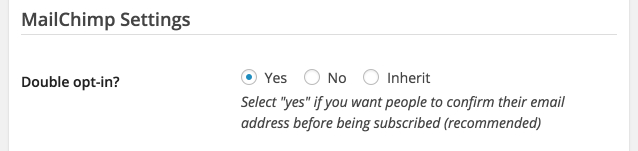 Enable Double Opt-In in MC4WP
