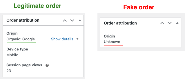 Fake order with Unknown origin