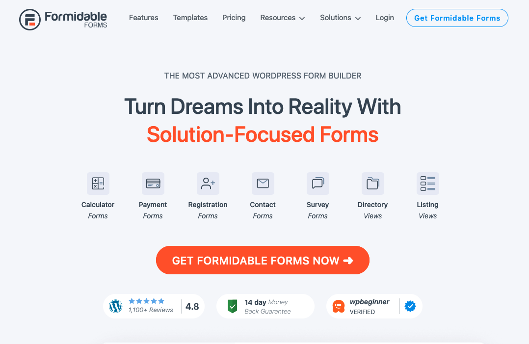 Formidable Forms homepage