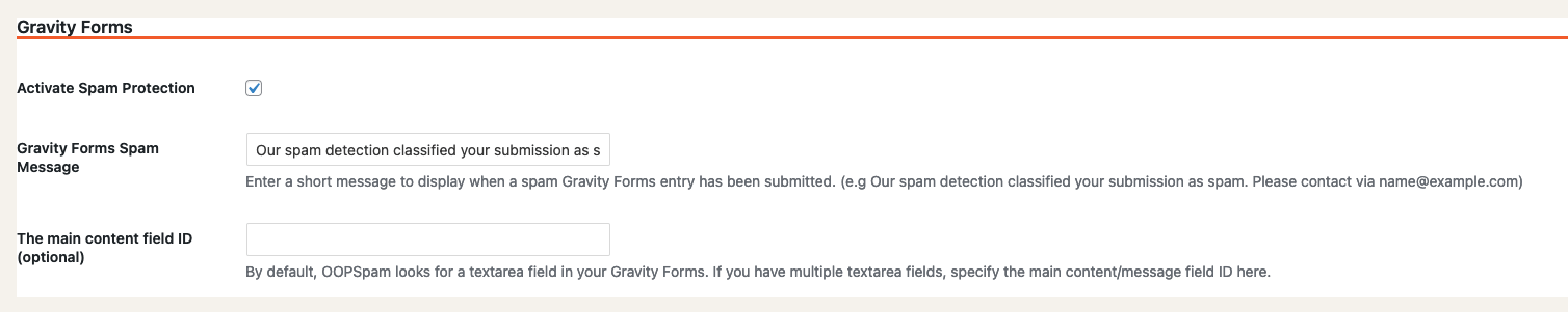 OOPSpam Anti-Spam WordPress Plugin Settings
