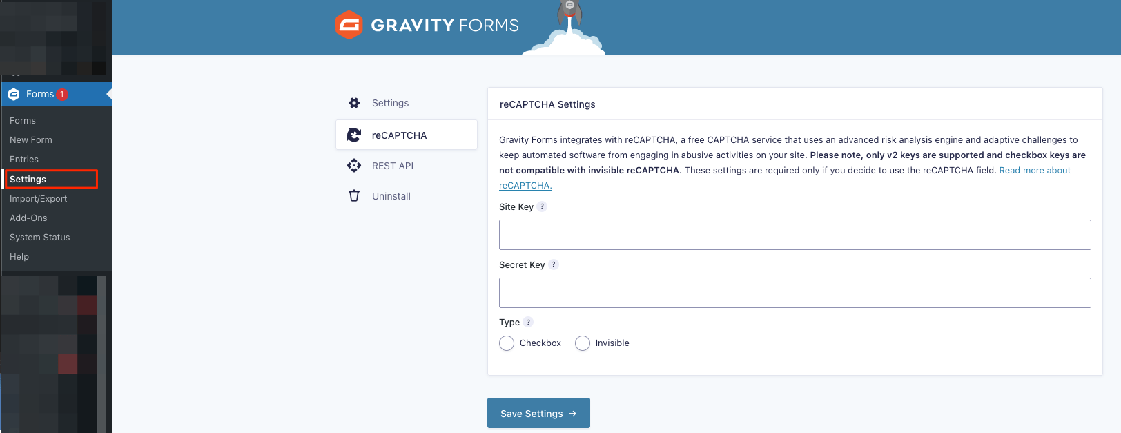 Gravity Forms reCAPTCHA