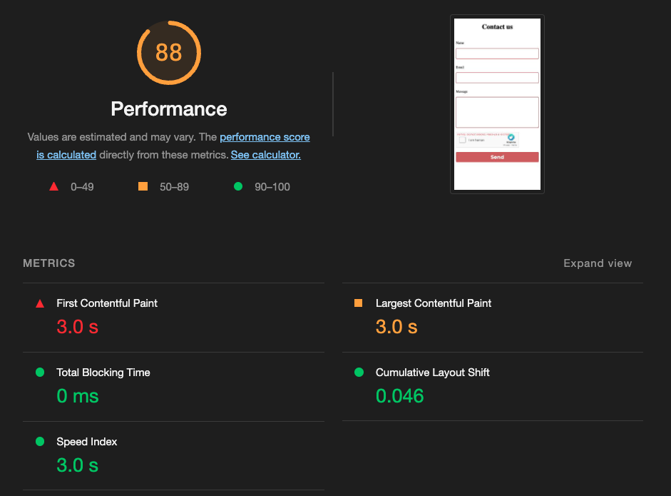 Web page performance with hCAPTCHA