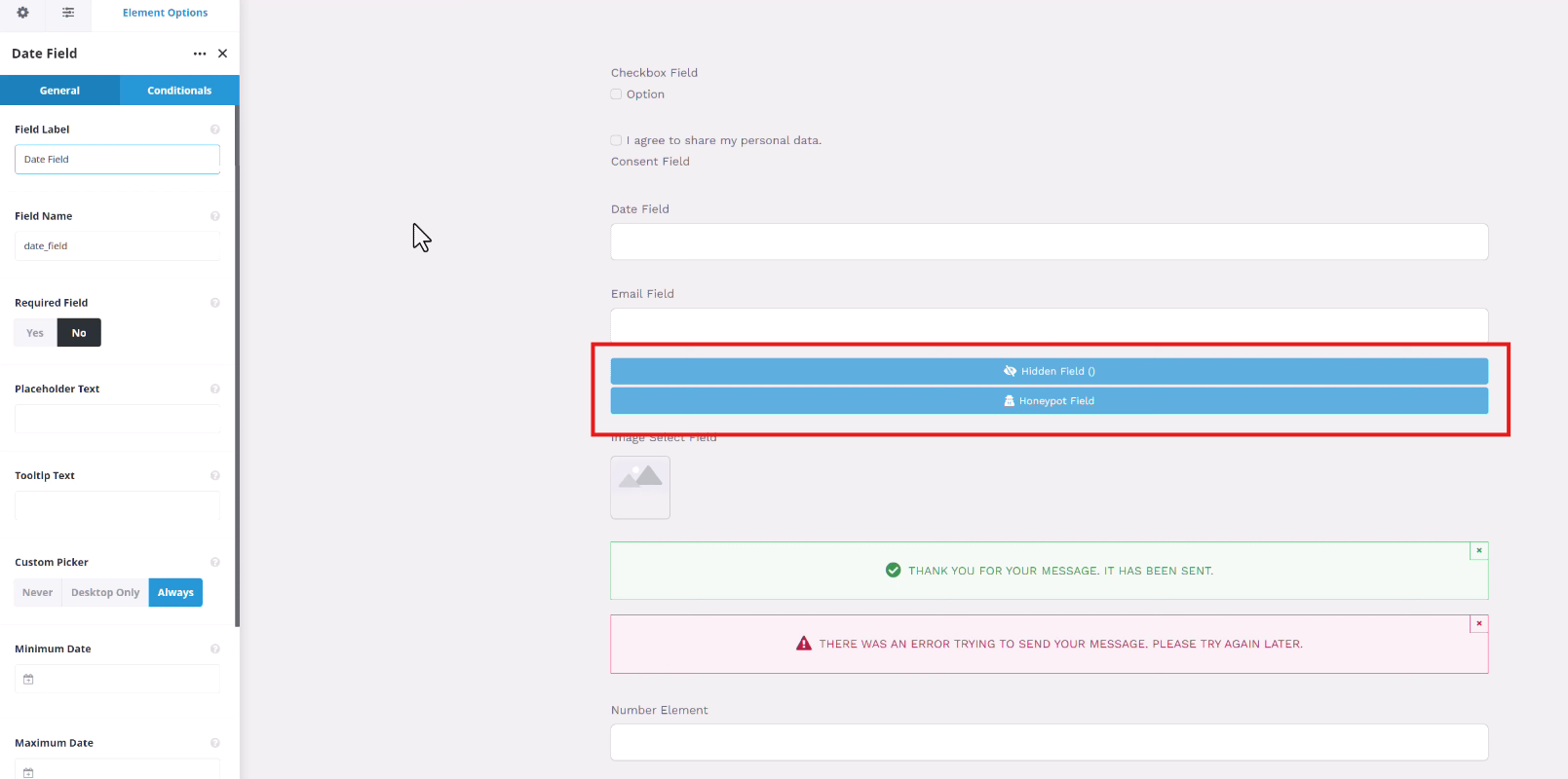 Add a Honeypot Field Element