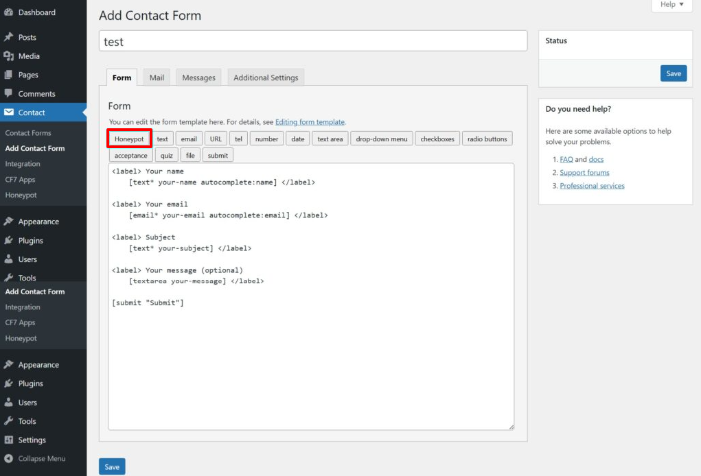 Add a Honeypot Field