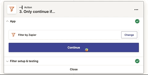 Filter by Zapier set up