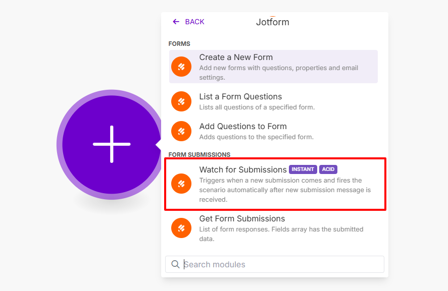 Set Up Your Jotform Module
