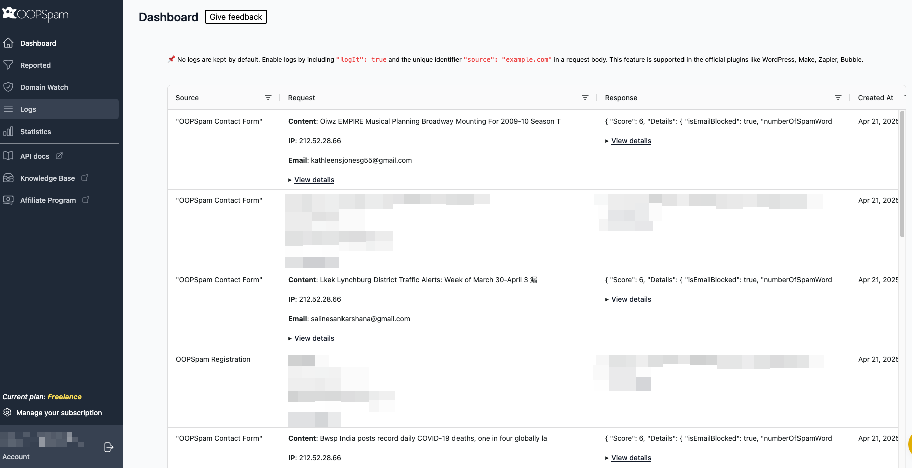Comprehensive Logs