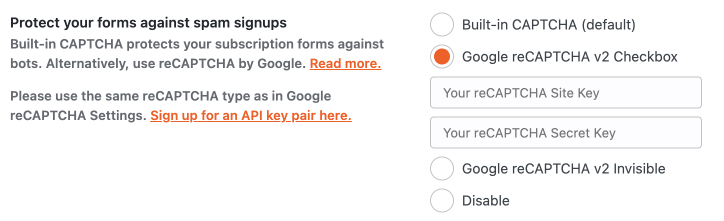 Select Built-in CAPTCHA for a quick, zero-configuration setup Select Built-in CAPTCHA for a quick, zero-configuration setup