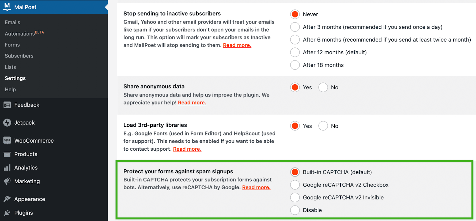 Protect your forms against spam Protect your forms against spam