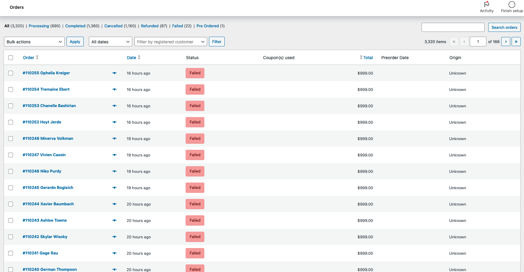 Fake Orders in WooCommerce with Unknown Origin Attribute