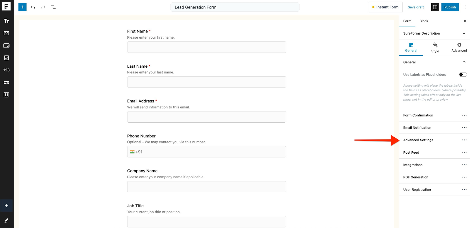 Setting Limits in SureForms