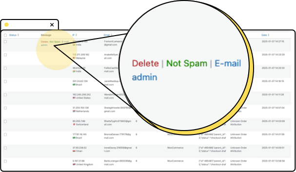 Mark the entry as "Not Spam"