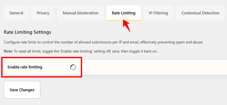 Enable Rate Limiting