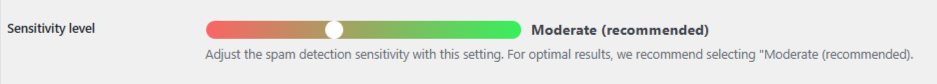 OOPSpam Sensitivity Level