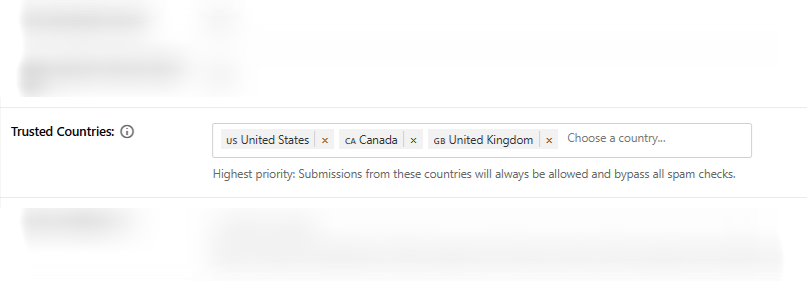 Use the Trusted Countries filter