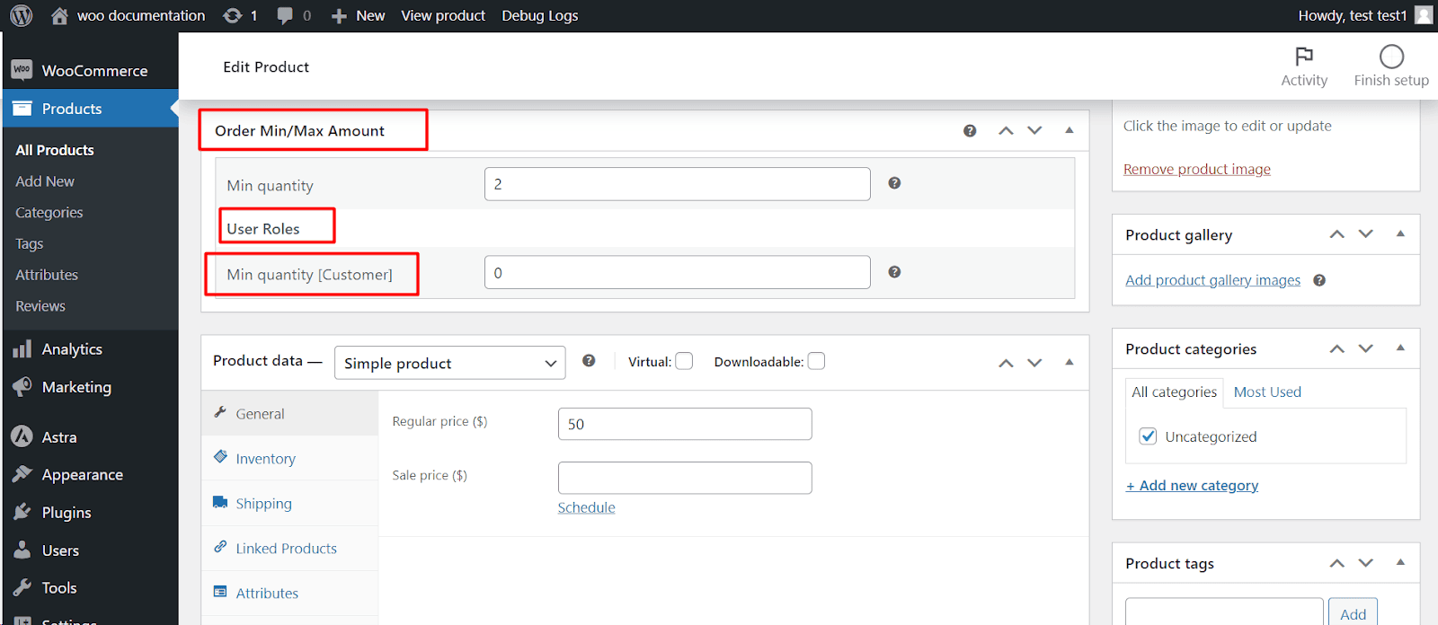 A new Order Min/Max Amount box appears there, where you can also set different limits per user role A new Order Min/Max Amount box appears there, where you can also set different limits per user role