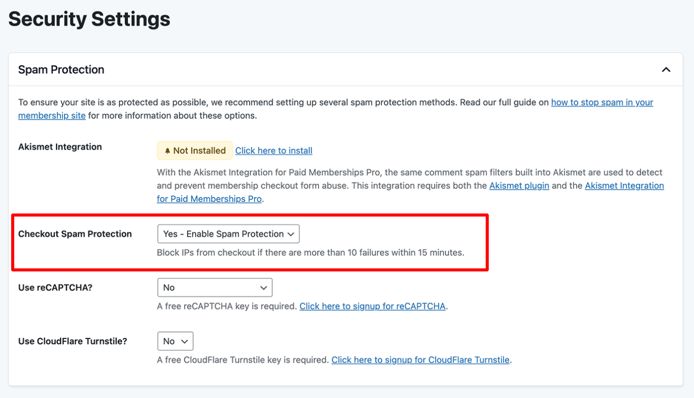 Paid Memberships Pro Built-in Checkout Protection Paid Memberships Pro Built-in Checkout Protection