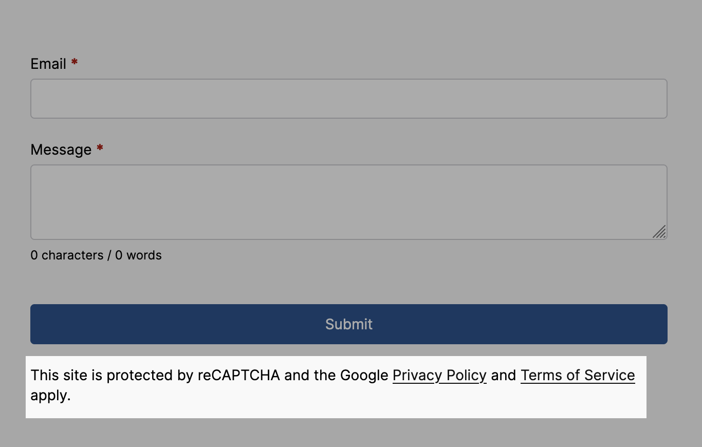 Form protected by reCAPTCHA