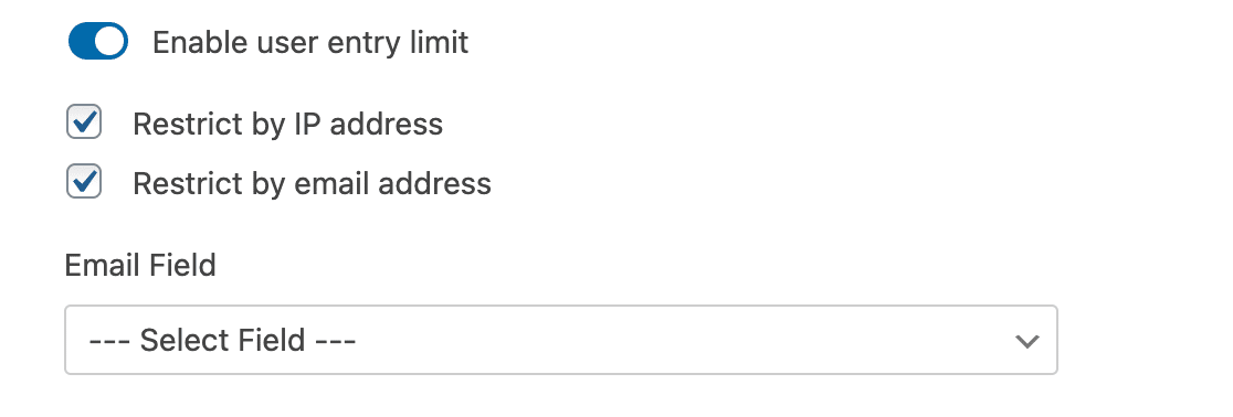 Limit entries per user (by IP or email) Limit entries per user (by IP or email)