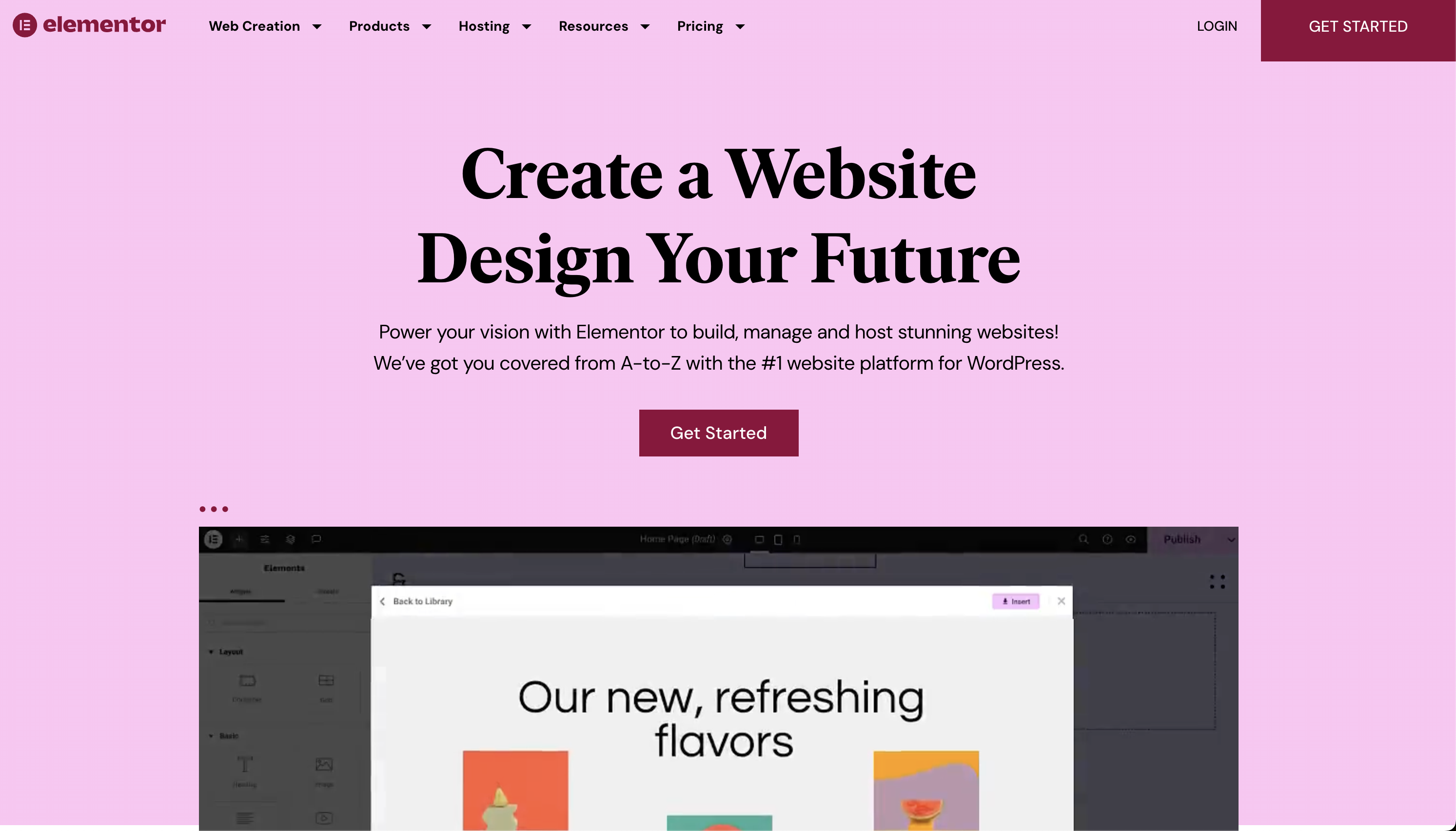 Elementor website builder homepage