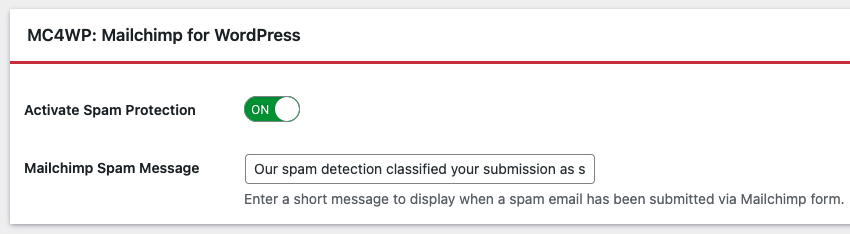 Enable protection for MC4WP forms