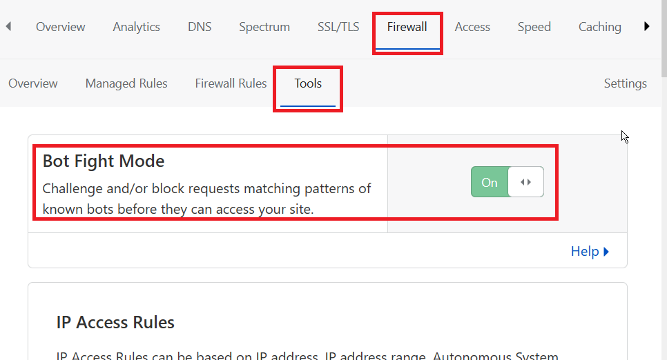 Bot Fight Mode in Cloudflare