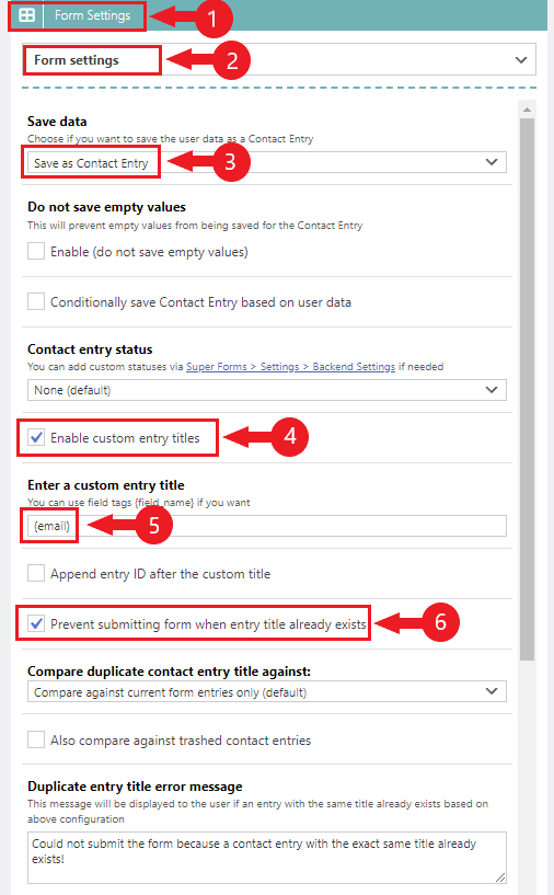 Method 2: Block Duplicate Entries