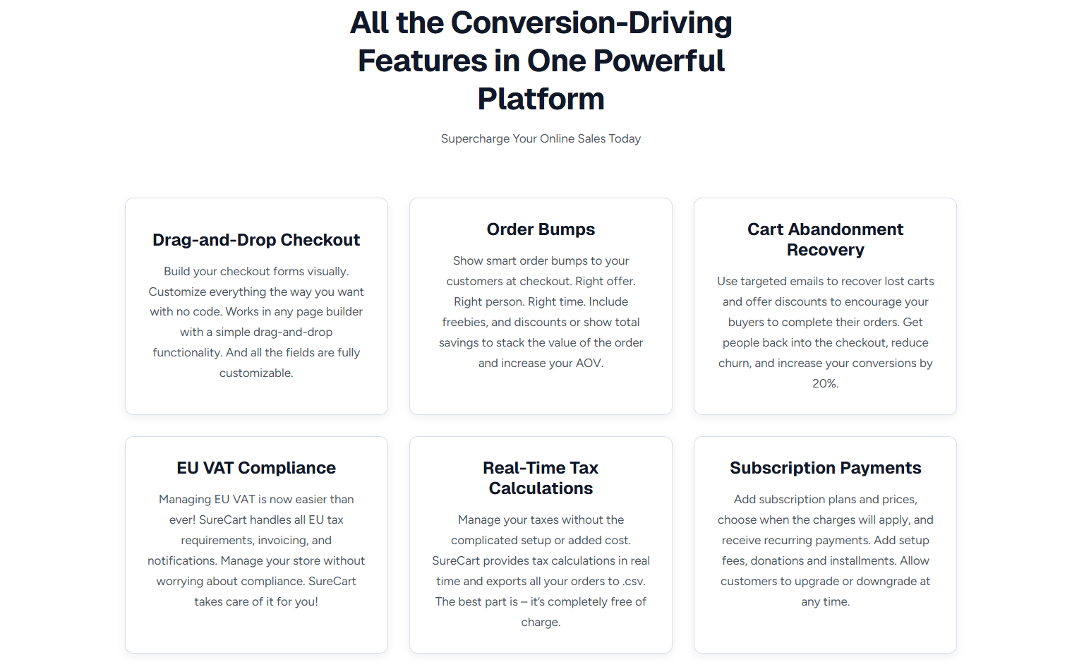 SureCart Core Features