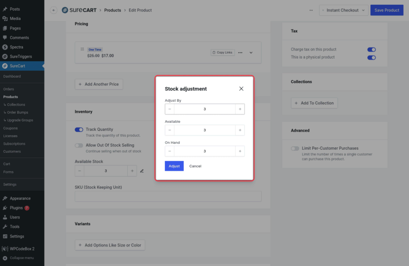 SureCart Inventory and Order Management